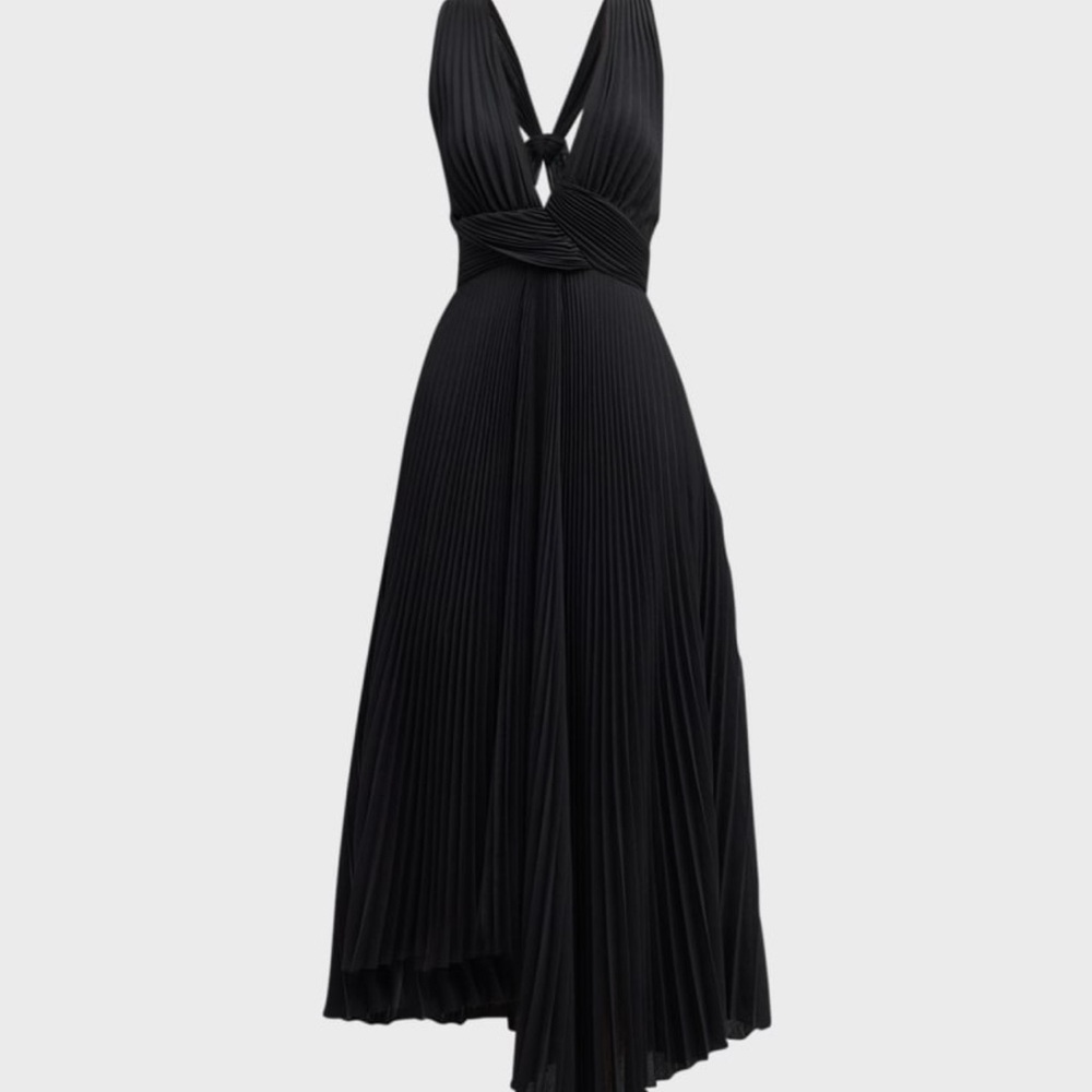 A.L.C.
Everly Pleated Plunge-Neck Midi Dress NWT